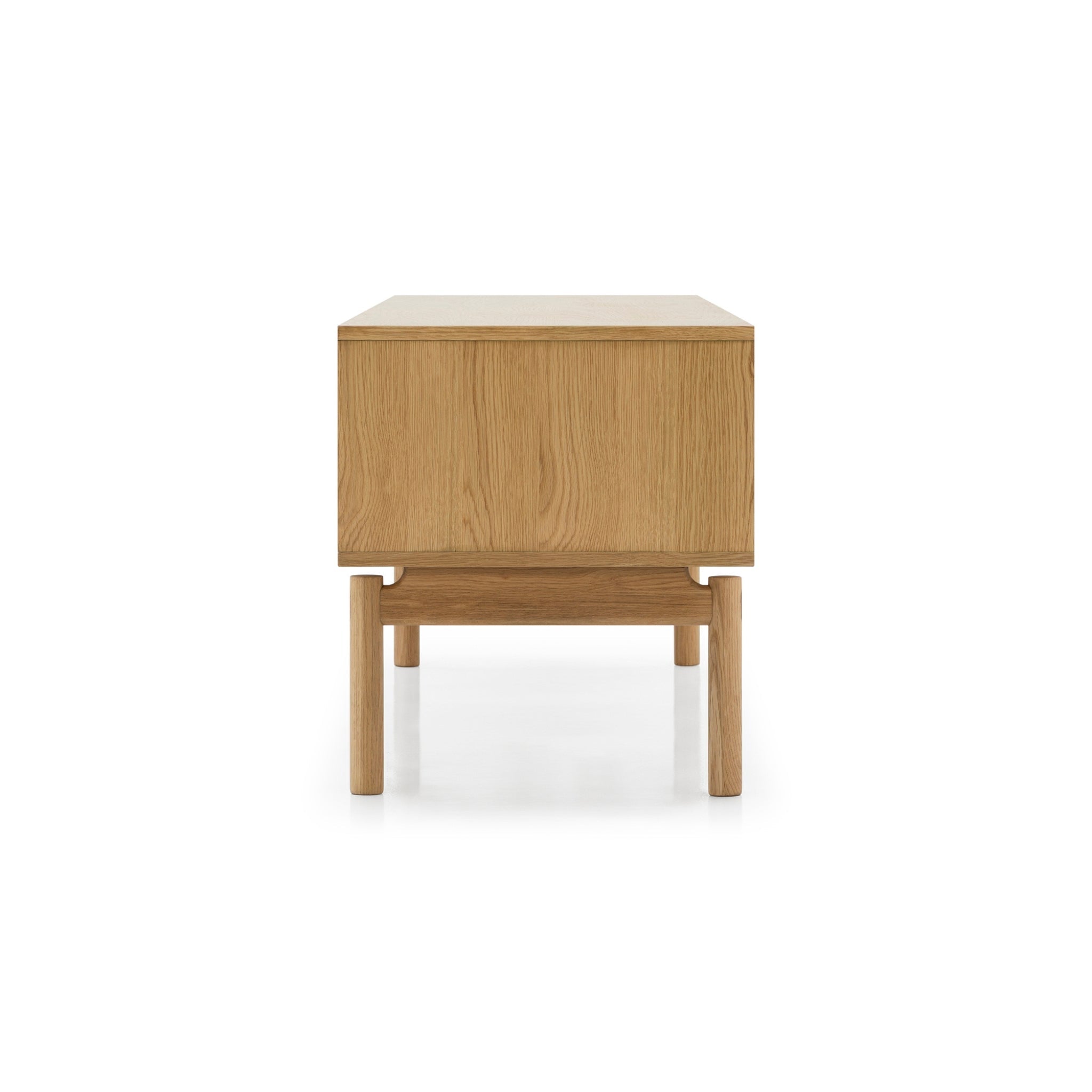 Celeste Solid Oak Media Console – Handcrafted TV Cabinet with solid oak construction and minimalist Scandinavian design, side view gallery 1.