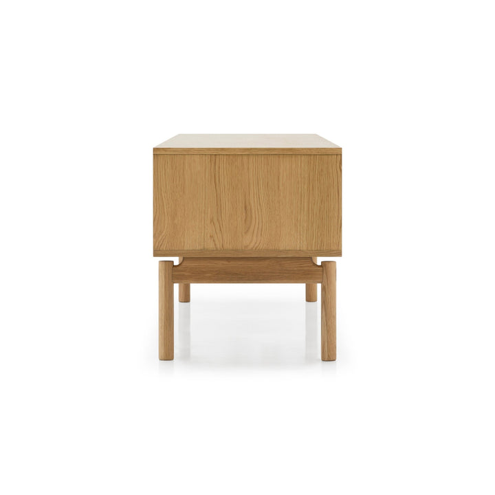 Celeste Solid Oak Media Console – Handcrafted TV Cabinet with solid oak construction and minimalist Scandinavian design, side view gallery 1.
