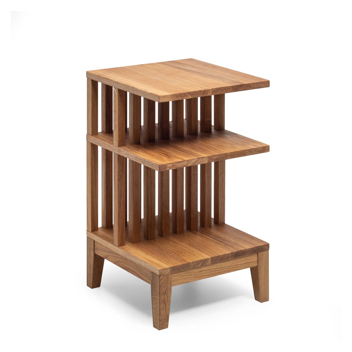 Celine Solid Oak Nightstand – Handcrafted American Hardwood, Fully Assembled with vertical slat design and minimalist solid oak construction, gallery 1 file 100030-Celine-ookapp-3-1.webp