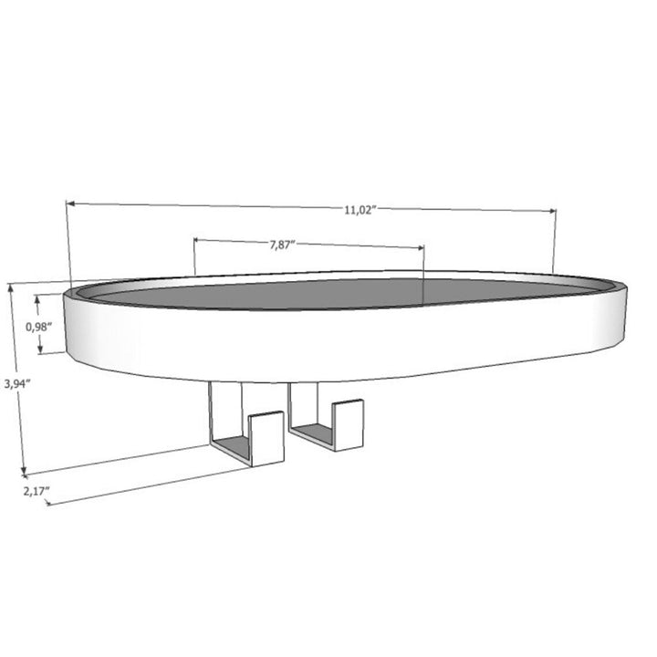 Coat Rack Woody With 2 Hooks - Dark Finish technical drawing with detailed dimensions for wall-mounted solid oak Scandinavian design shelf and hooks