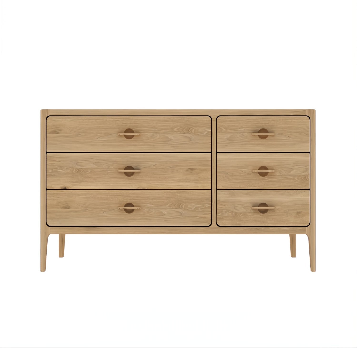 Oak chest of drawers Elin, front view