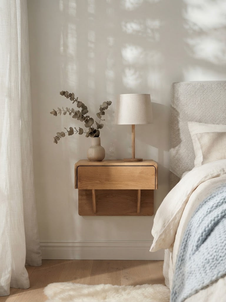 Frank Wall-Mounted Oak Nightstand - Natural American White Oak