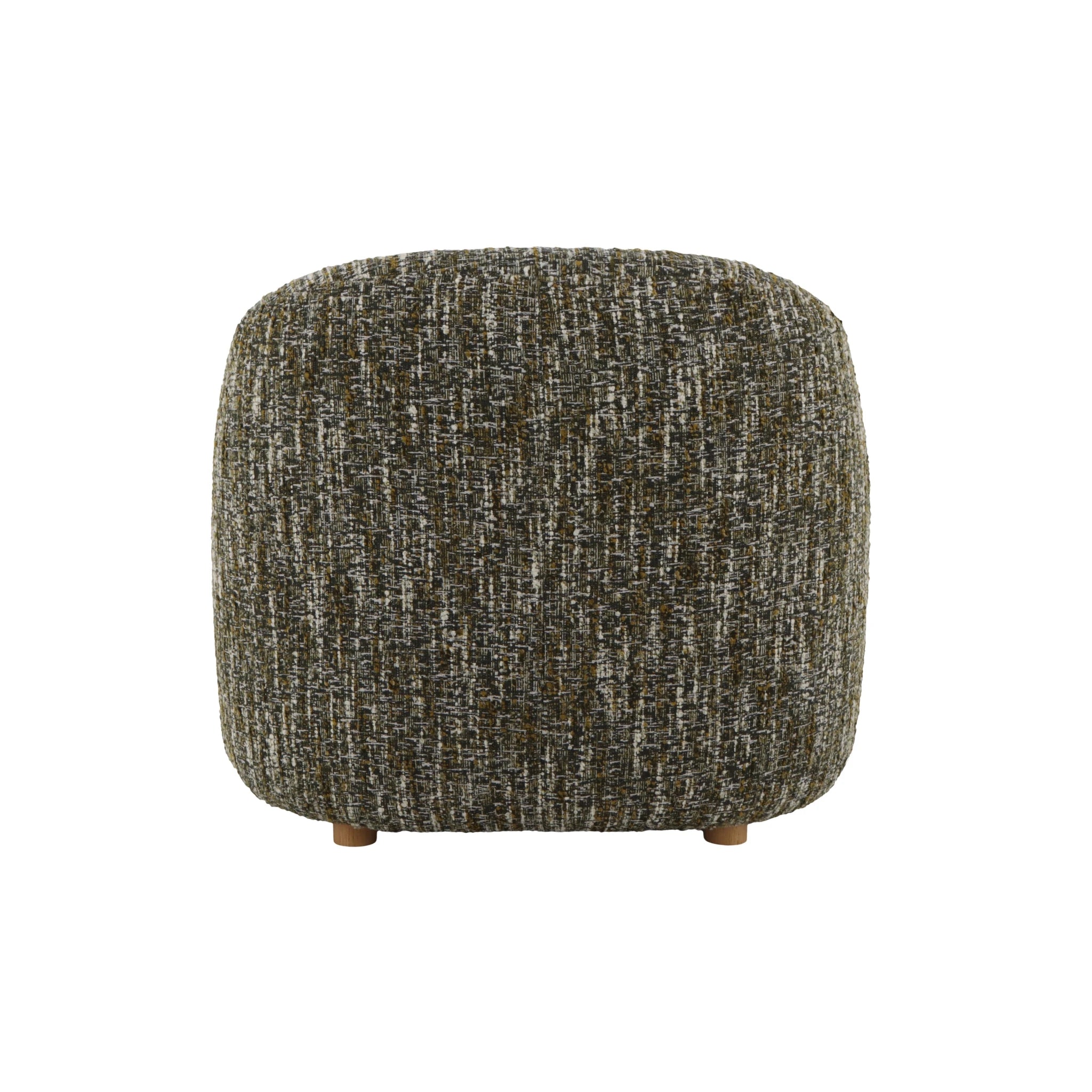 Franz – Green Fabric Armchair with Oak Legs back view highlighting textured green fabric and solid oak legs, gallery position 1, file Tugitool-Franz-Roheline-kangas-5.webp