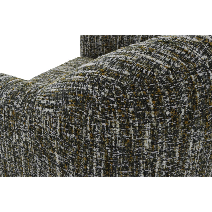 Franz – Green Fabric Armchair with Oak Legs close-up on textured green fabric upholstery with mixed tones, gallery position 1, file Tugitool-Franz-Roheline-kangas-6.webp