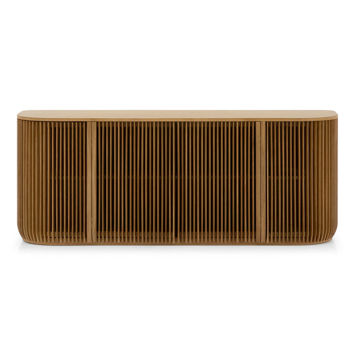 Franz Oak Sideboard with ribbed natural oak wood doors and rounded edges in minimalist Scandinavian design, gallery position 1, Franz-kummut-Tamm-2.jpg