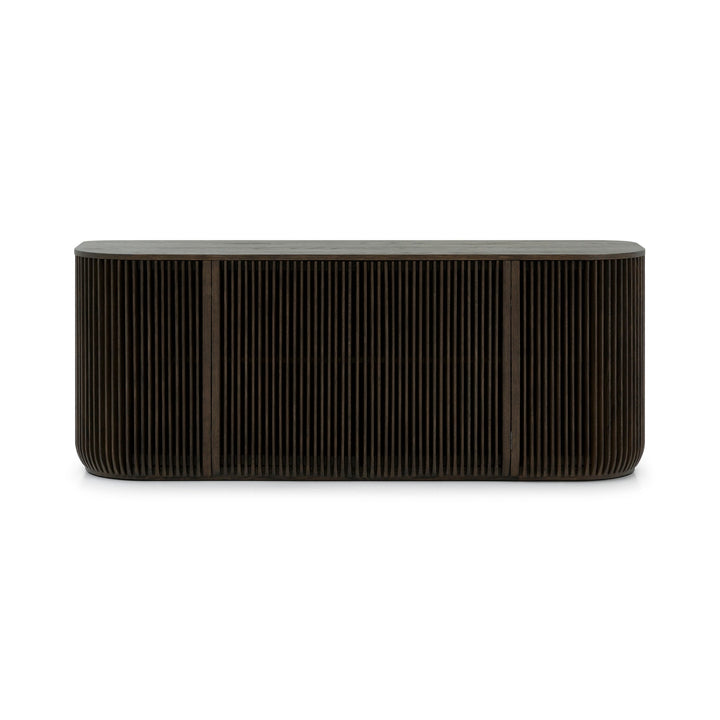 Franz Oak Sideboard - Espresso Finish with ribbed door panels and rounded edges in minimalist solid oak wood, gallery position 1, Kummut-Franz-Espresso-2.jpg