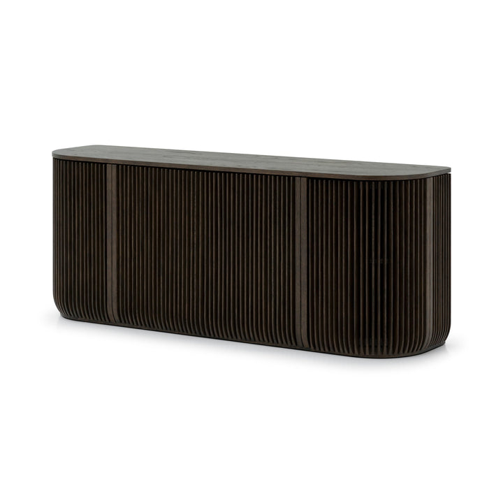 Franz Oak Sideboard - Espresso Finish with rounded ribbed oak doors and smooth curved edges in solid wood, gallery position 1, Kummut-Franz-Espresso.jpg
