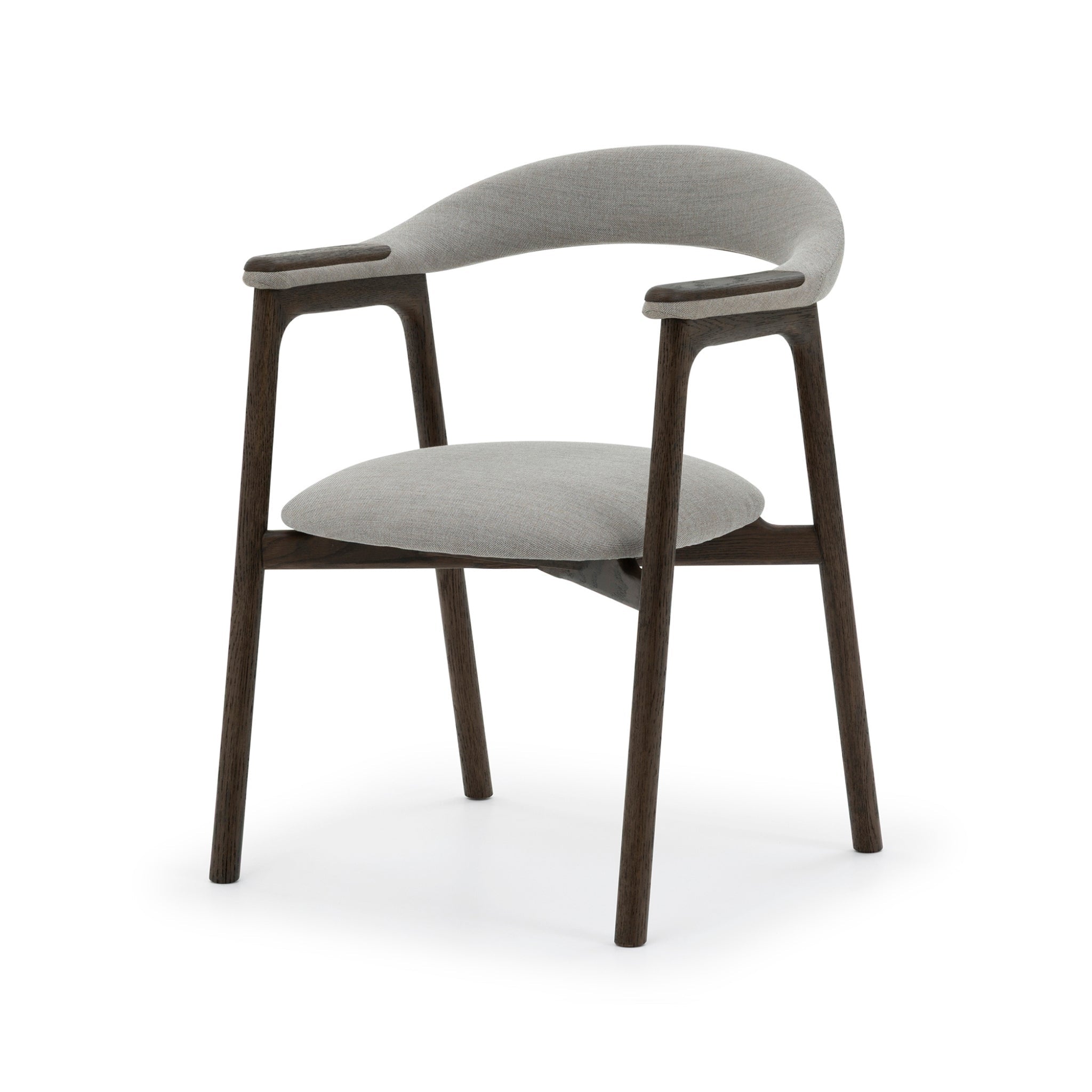 Franz – Timeless Oak Dining Chair, Espresso matte lacquer frame with curved Vico Fabric seat, gallery position 1, Tool-Franz-Espresso-Vico.jpg