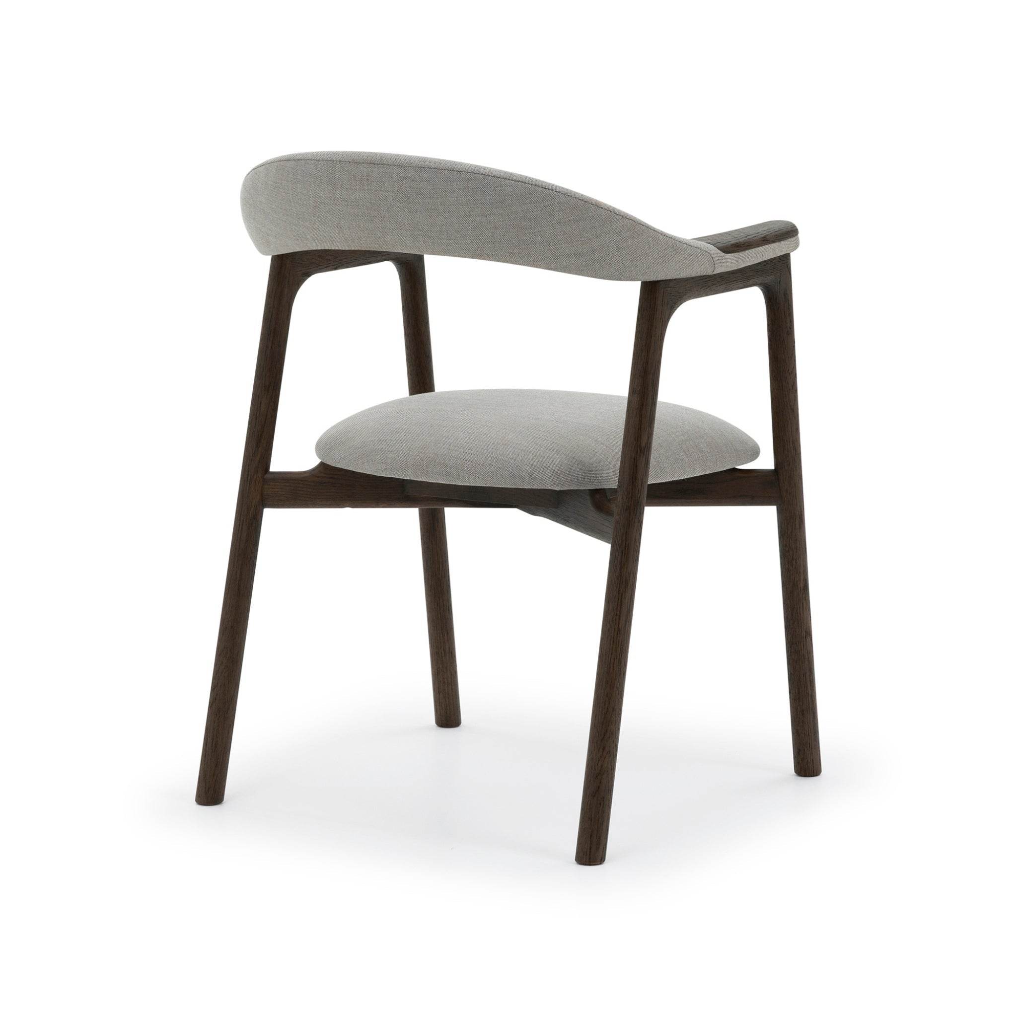 Franz – Timeless Oak Dining Chair, Espresso matte lacquer frame with Vico Fabric, rear angle highlighting smooth curved backrest, gallery 1