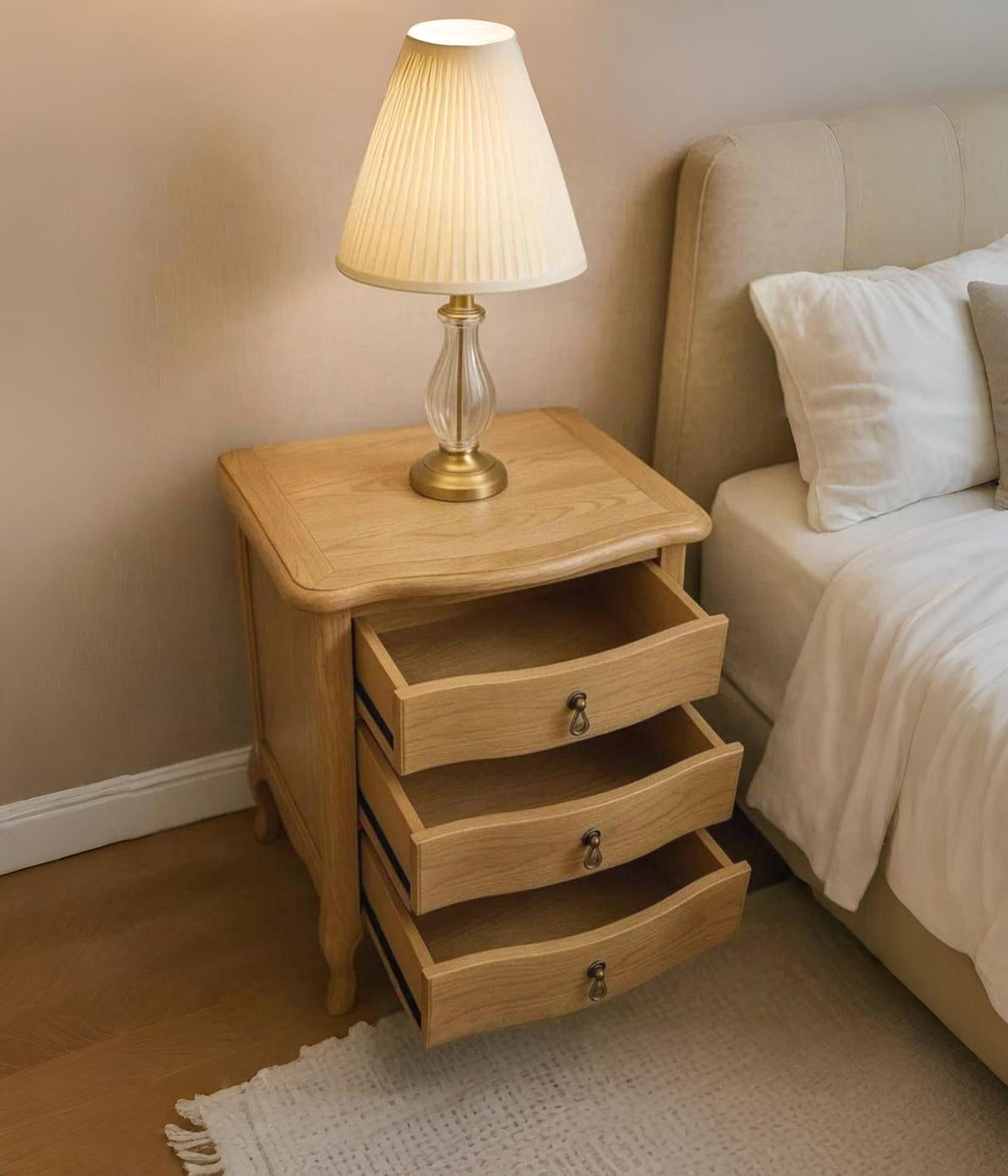 Handcrafted Mid-Century Modern Oak Nightstand Harry