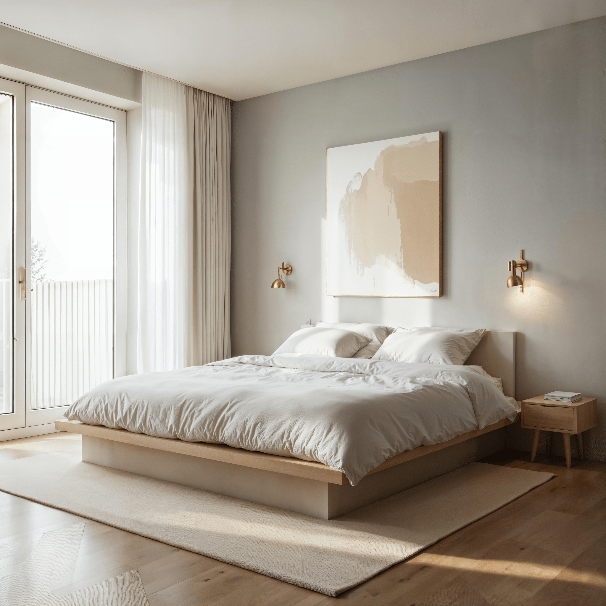 Luxury lightweight Primaloft comforter with white edging and golden stitching, 100% cotton cover