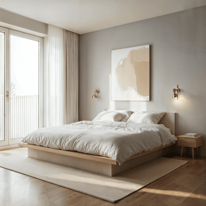 Luxury lightweight Primaloft comforter with white edging and golden stitching, 100% cotton cover