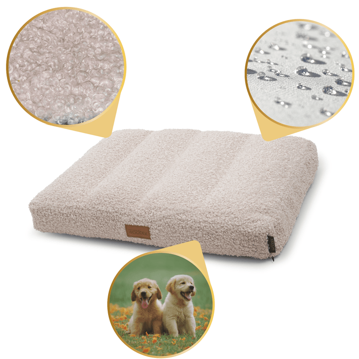 Teddy medium beige ergonomic dog mattress with removable cover