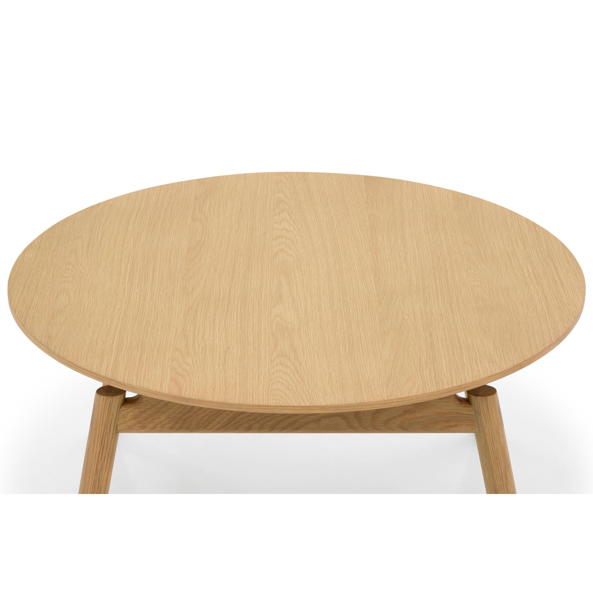 Natural oak coffee table with timeless design and practical raised legs for easy cleaning