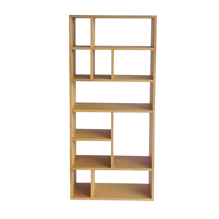 Oak Bookshelf Bergen with modular open compartments in natural oak and minimalist Scandinavian solid wood design Raamaturiiul-Bergen-90-Tammlakk-3.webp gallery 1