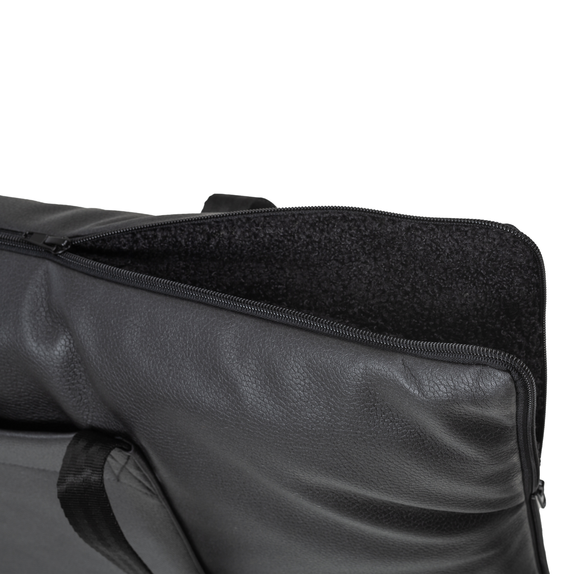 2 in 1 pet mattress and pet bag in black colour, zipper detail image