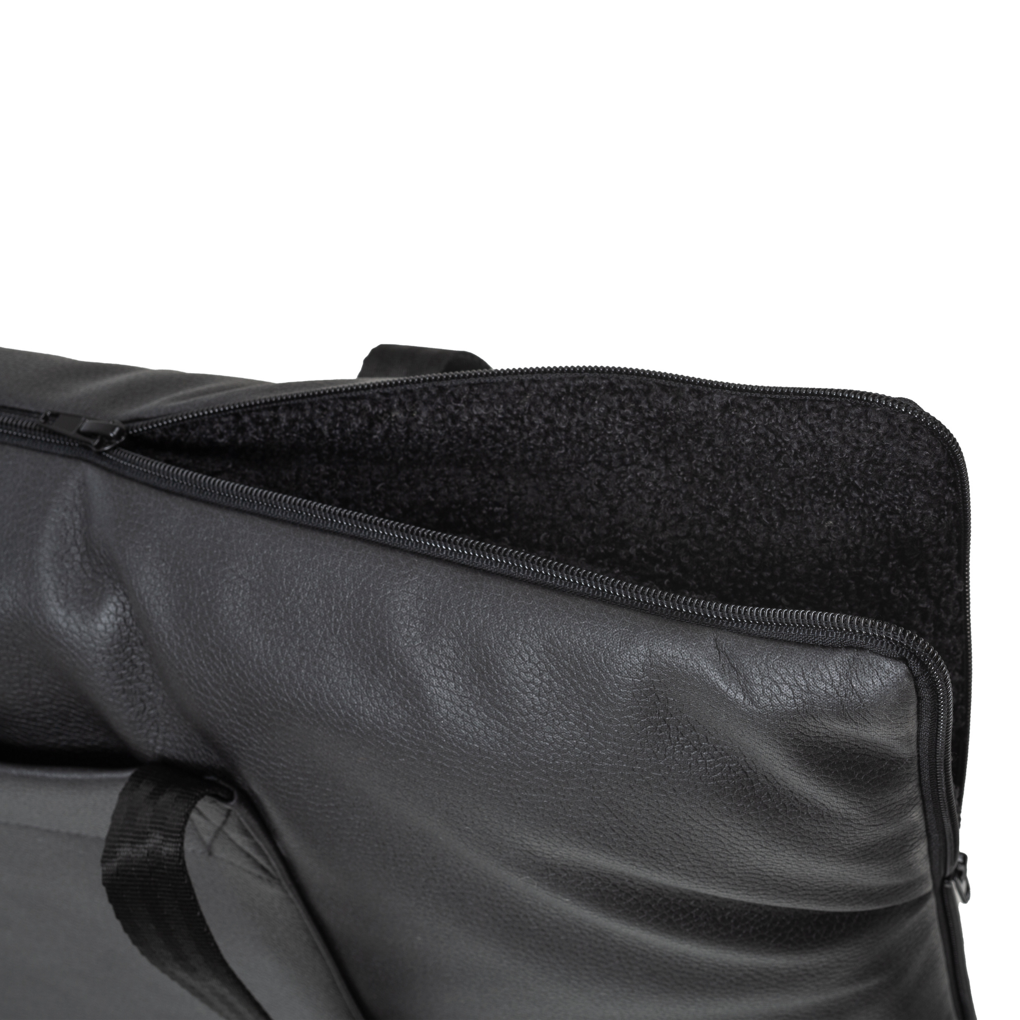 2 in 1 pet mattress and pet bag in black colour, zipper detail image