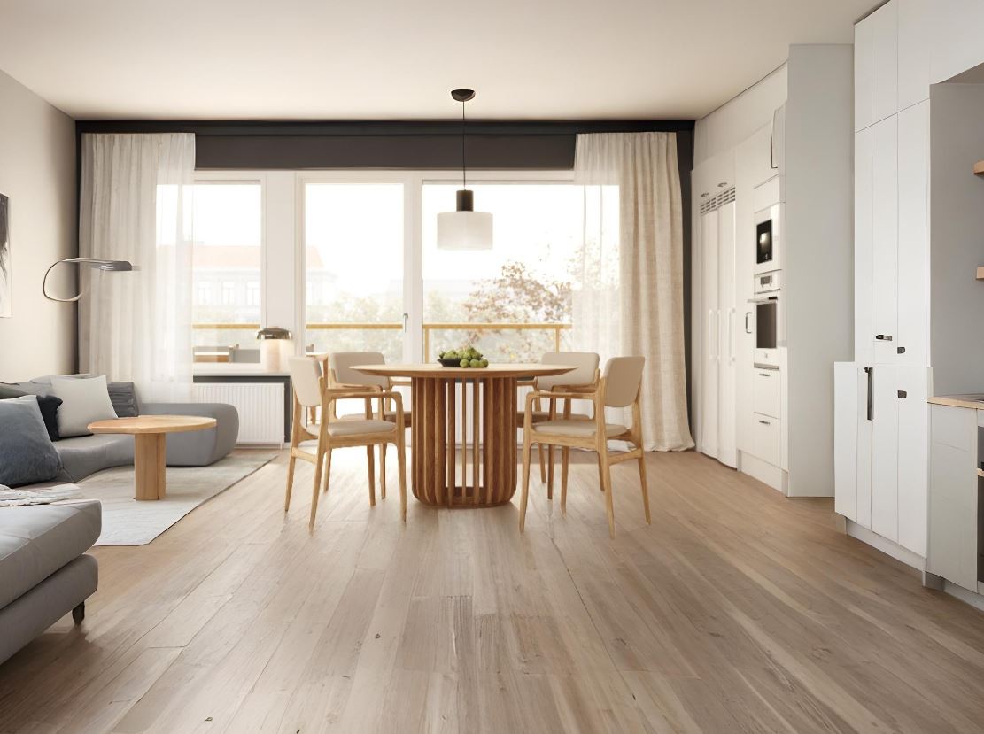 Round Dining Table Franz with solid oak wood base and tabletop in minimalist Scandinavian design, gallery position 1 Ca123123pture.jpg