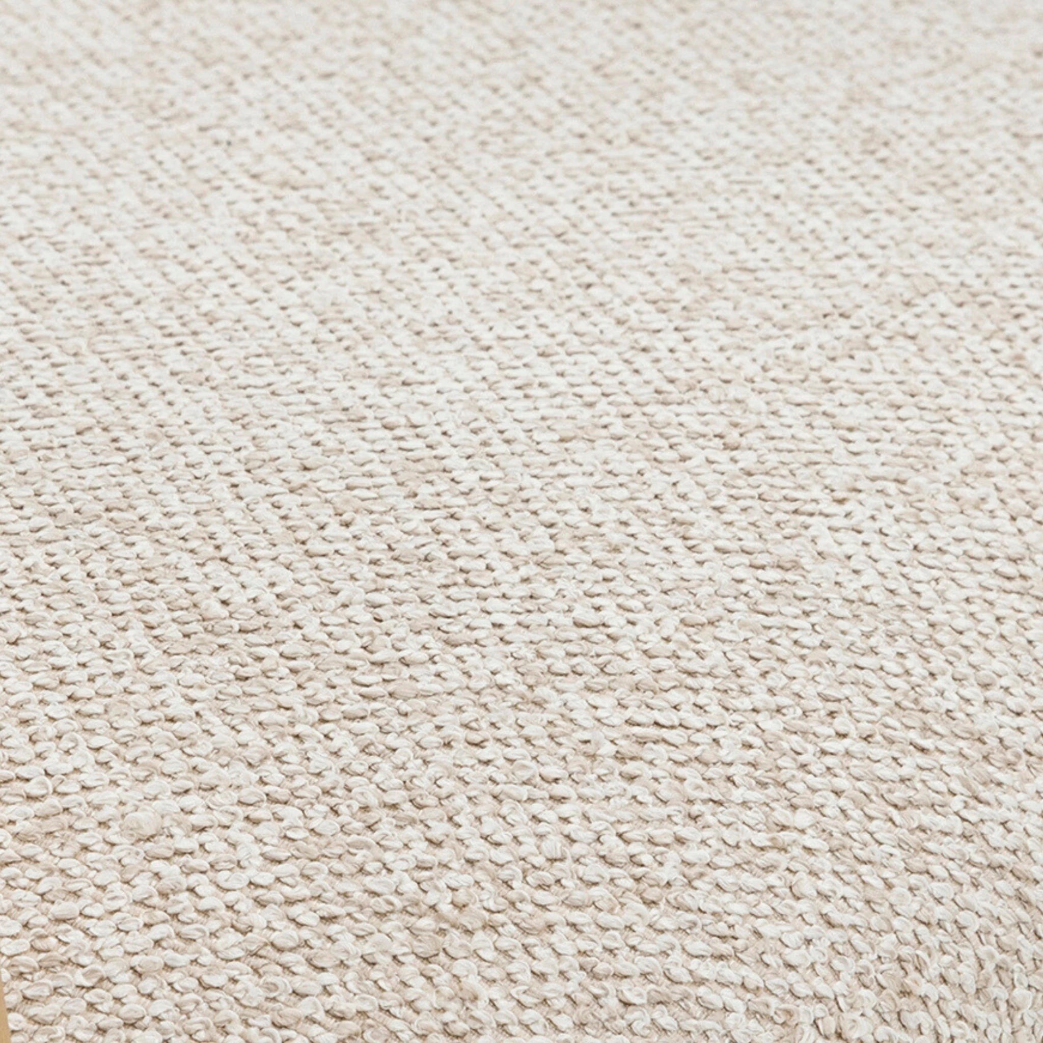 Saga - Classic Oak Dining Chair with Cobble Seat Pad close-up of textured beige fabric cushion, gallery position 1