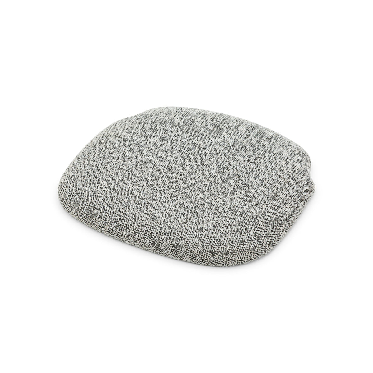 Saga Noel seat pad detail, grey textured fabric cushion, American white oak chair