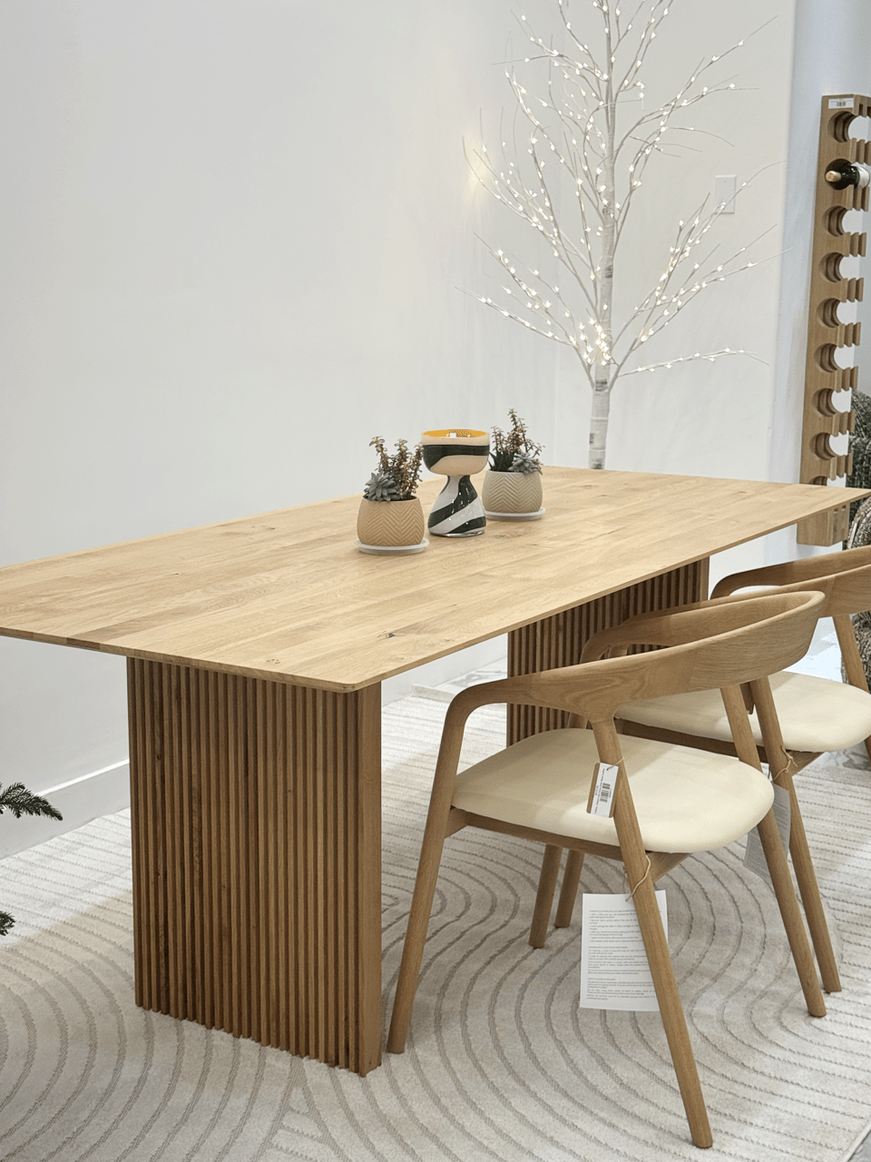 Tommy Solid Oak Dining Table – Handcrafted & Extendable with vertical slatted base and smooth natural oak top, minimalist Scandinavian design, gallery 1 Oak_dining_table_Tommy_2.png