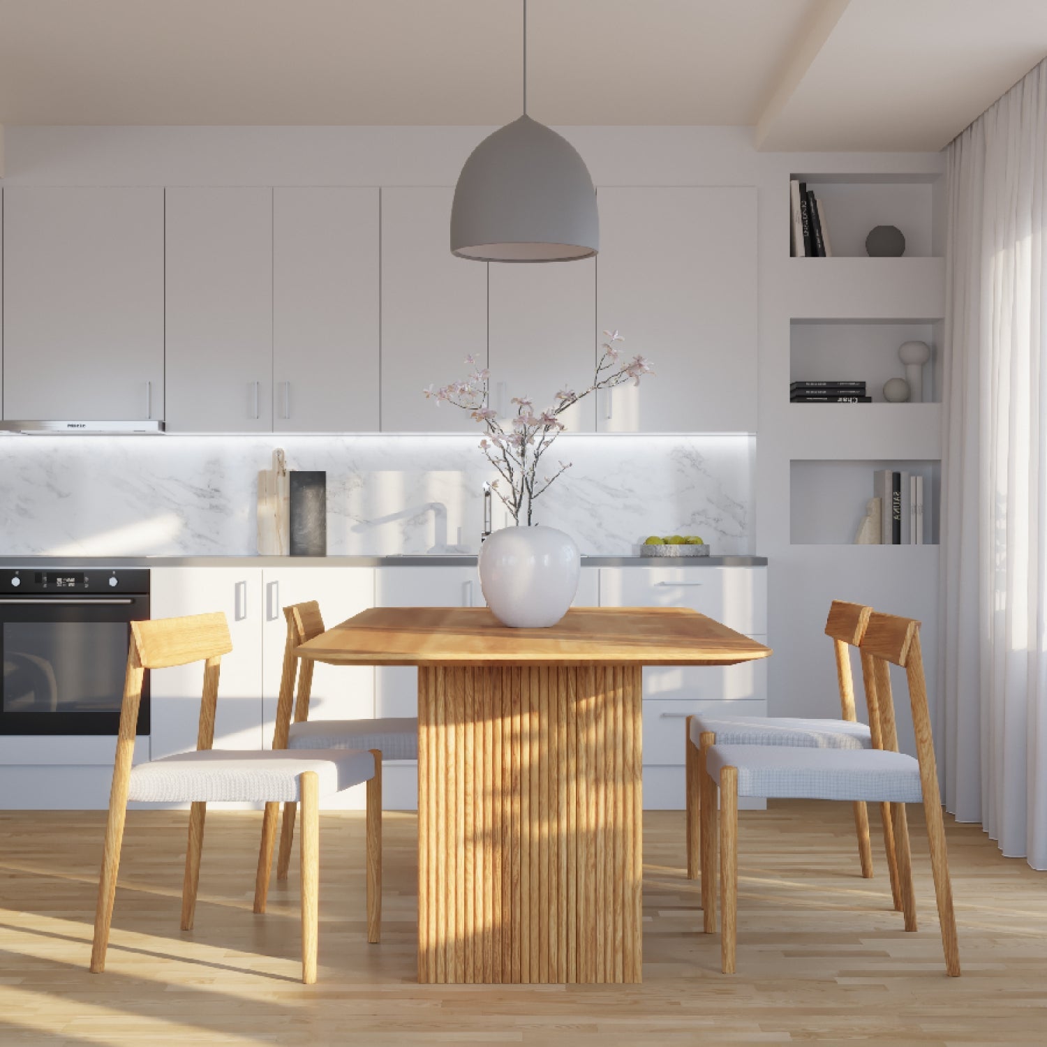 Tommy solid oak extendable dining table with natural oil-wax finish and handcrafted design