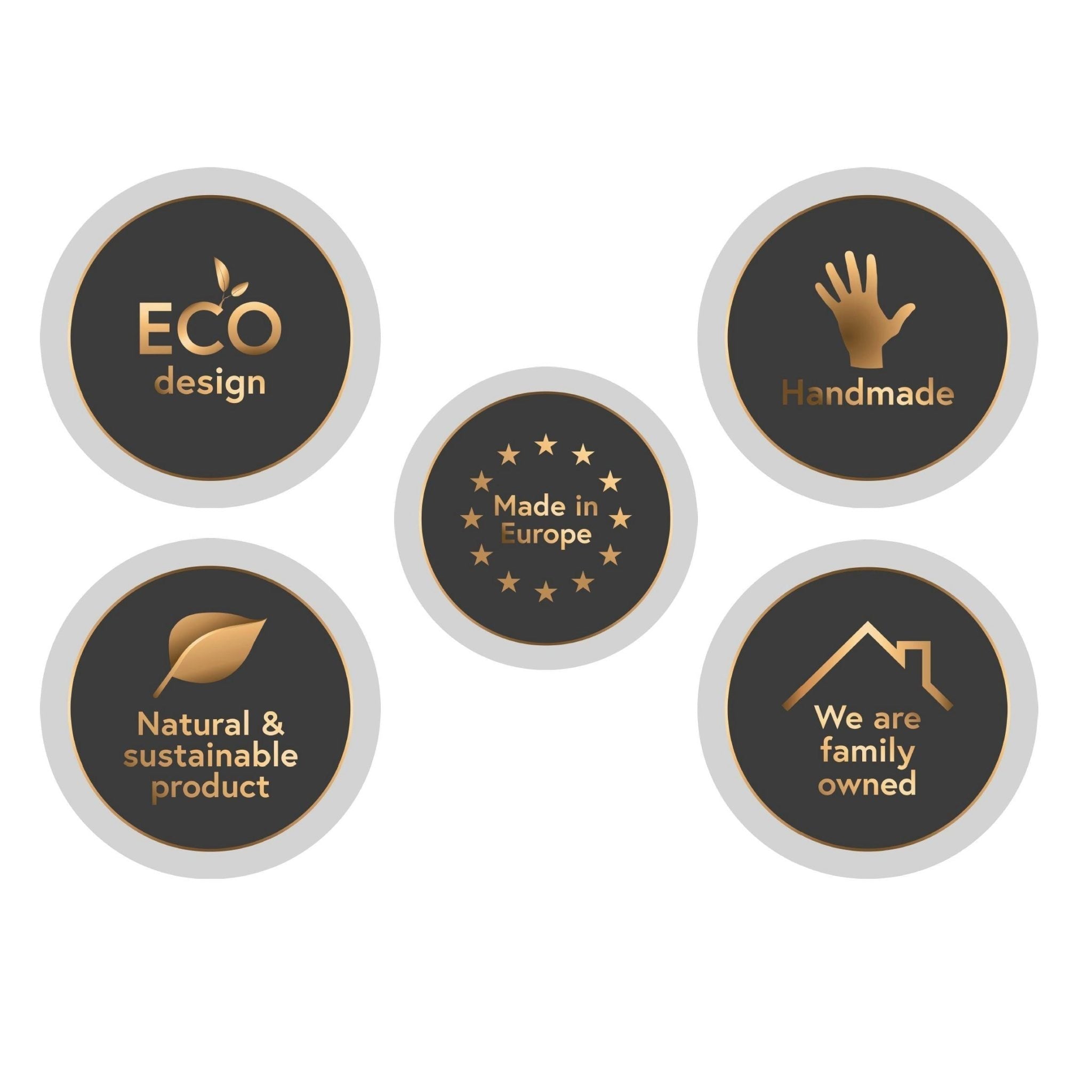 Wall Mounted Coat Rack - Handmade Oak Wood & Metal 3 knobs label icons highlighting eco design, handmade, sustainable, family owned, made in Europe, gallery 1