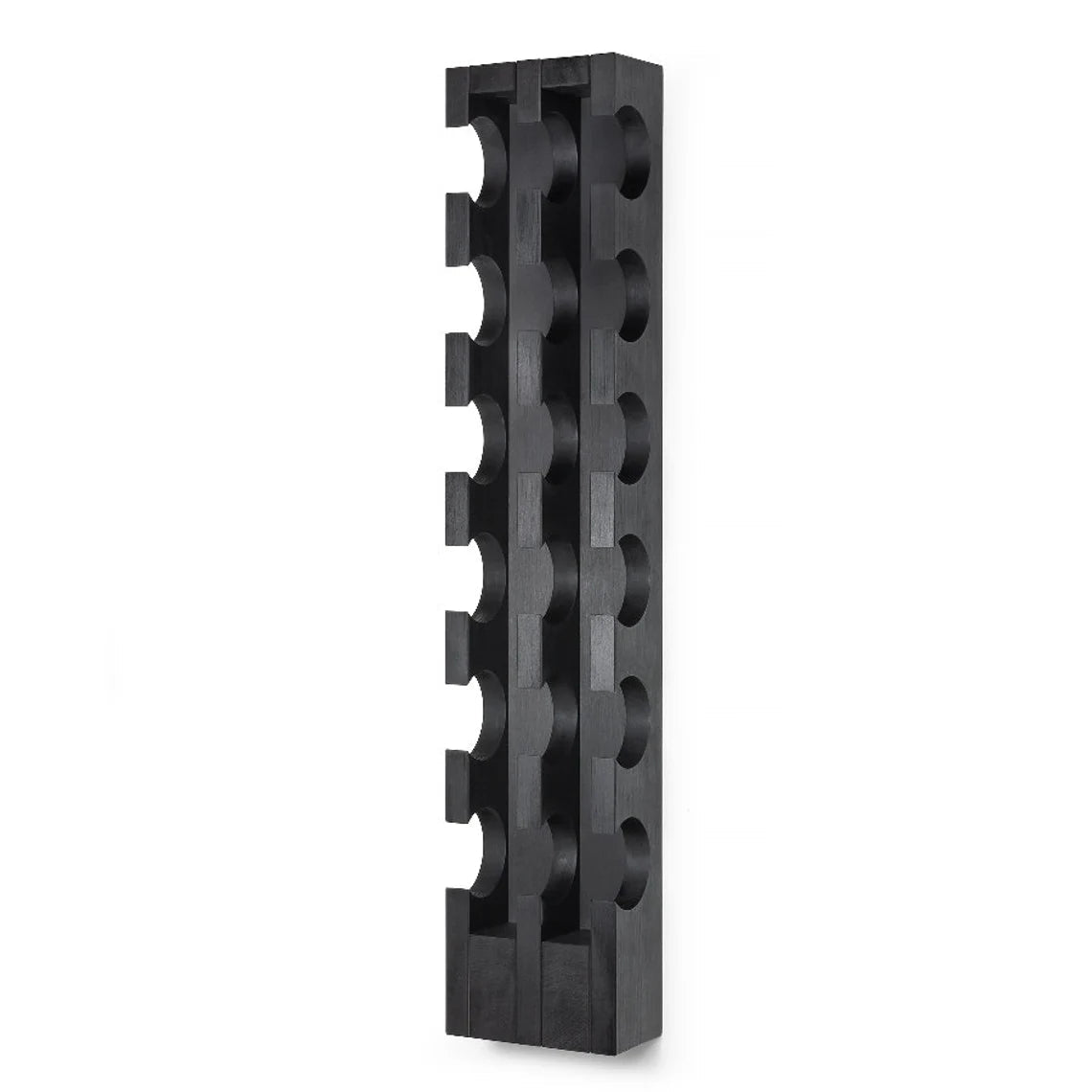 Wooden wall wine rack for 6 bottles in solid oak with rustic modern design