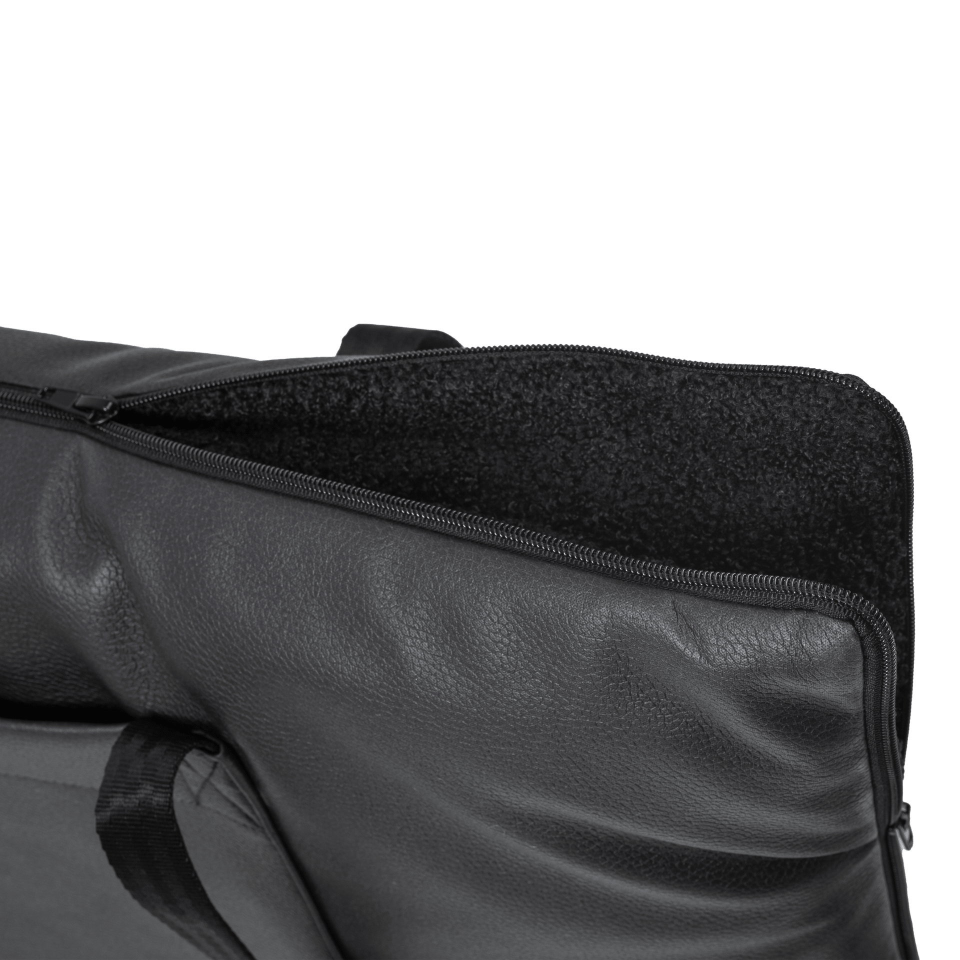 Portable pet travel bag that converts into a mattress, black fabric with treat pocket