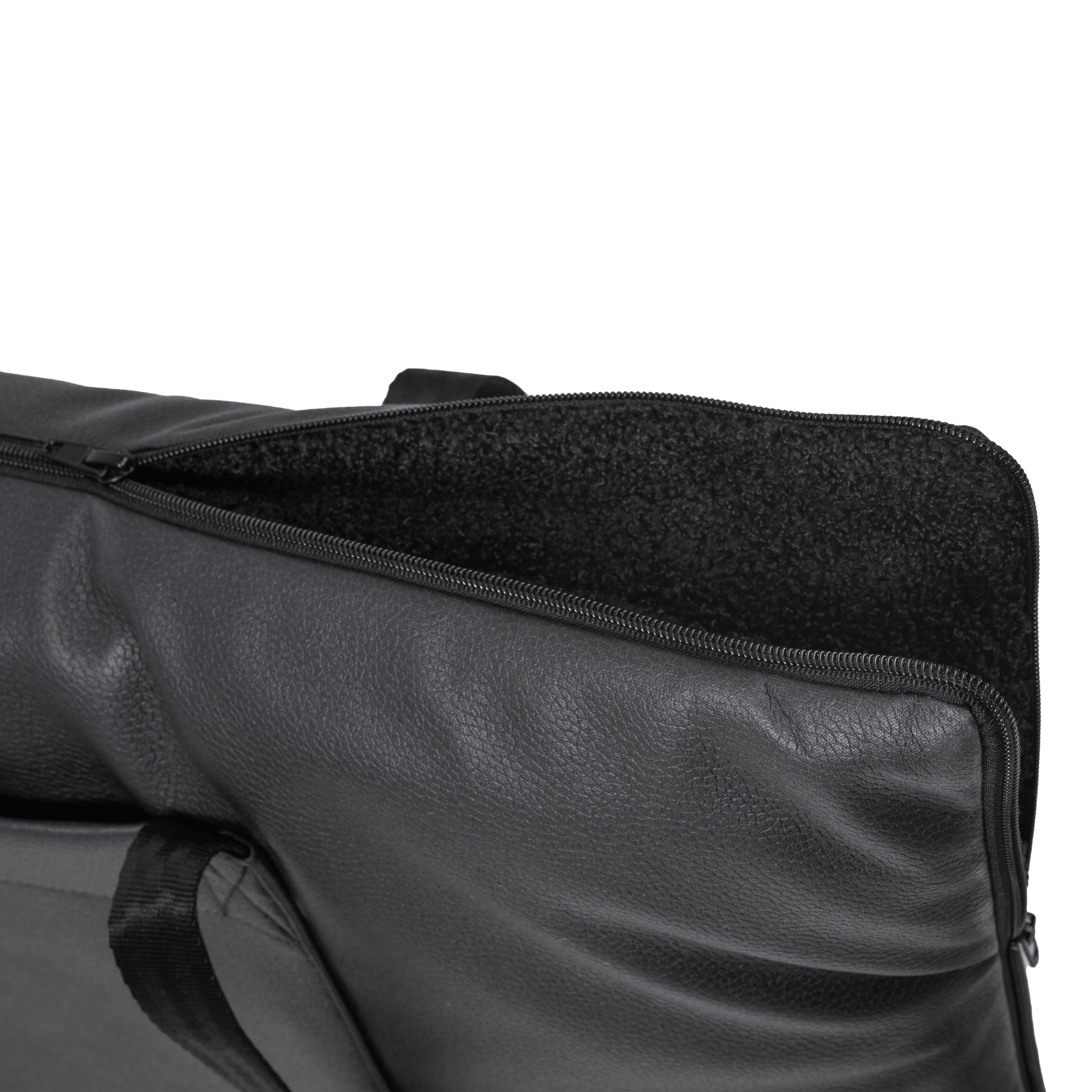 Portable pet travel bag that converts into a mattress, black fabric with treat pocket