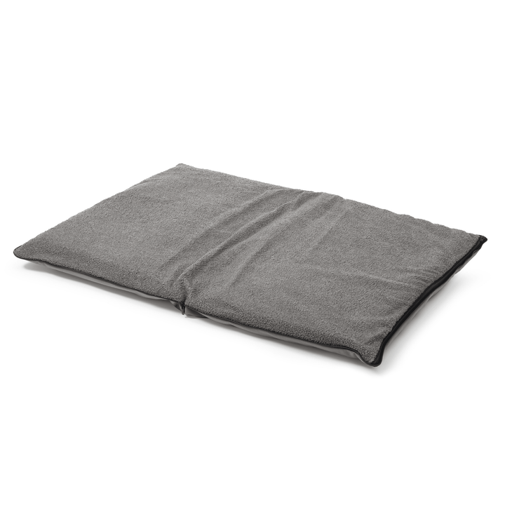 The Woodek 2-in-1 Dog Travel Bag & Mattress in grey features a soft, textured, rectangular surface—ideal as a portable pet bed for home or travel—shown here flat on a white background.