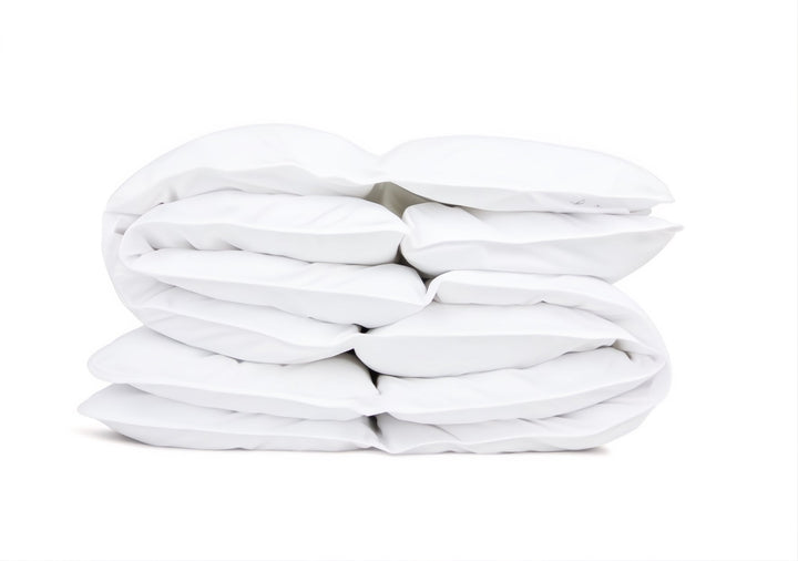 Woodek Bedding Luxury UltraClean Down & Feather Lightweight Comforter, King size folded neatly in white, down-quilts.jpg, gallery position 1
