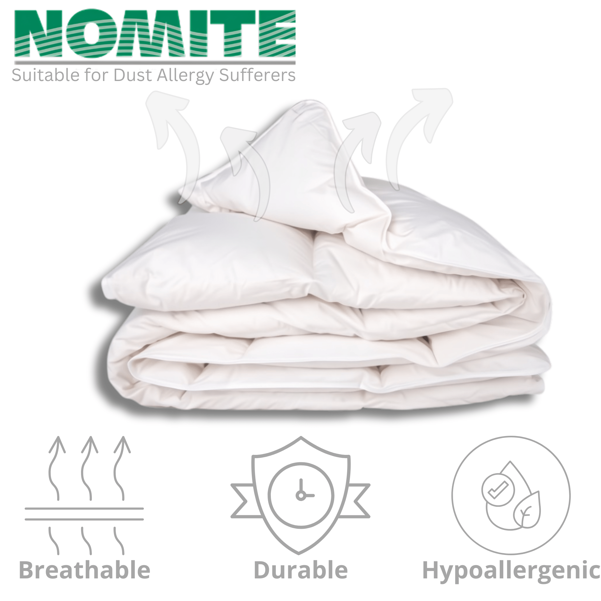 Woodek Bedding Luxury UltraClean Lightweight Comforter, Queen size folded with Nomite dust allergy certification and breathable hypoallergenic features
