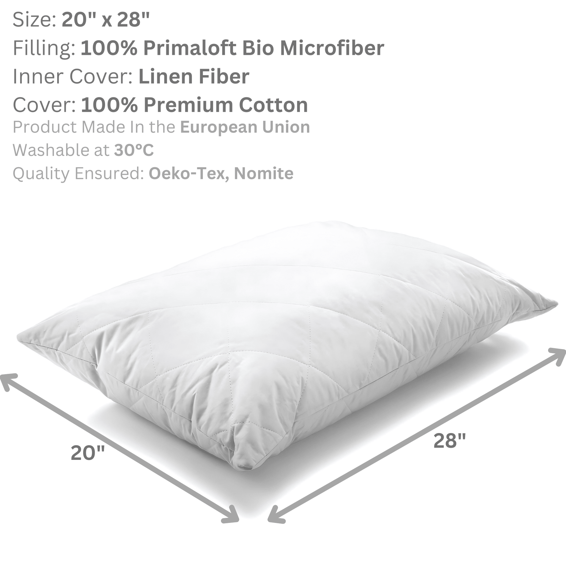 Showcasing pillow measurements