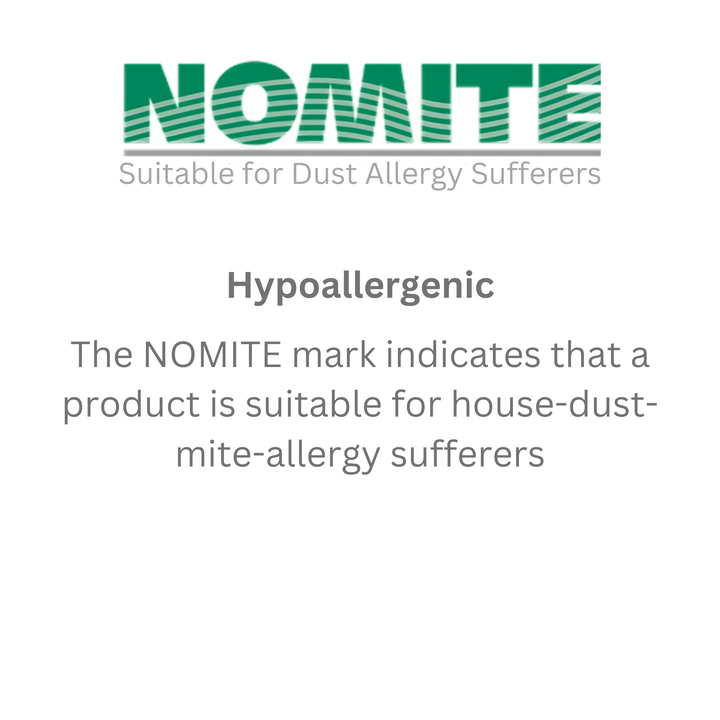 Woodek Luxury Cotton Pillow – Down Alternative Primaloft with NOMITE certification label for dust mite allergy suitability, gallery position 1, file 66_9d3bd9.png