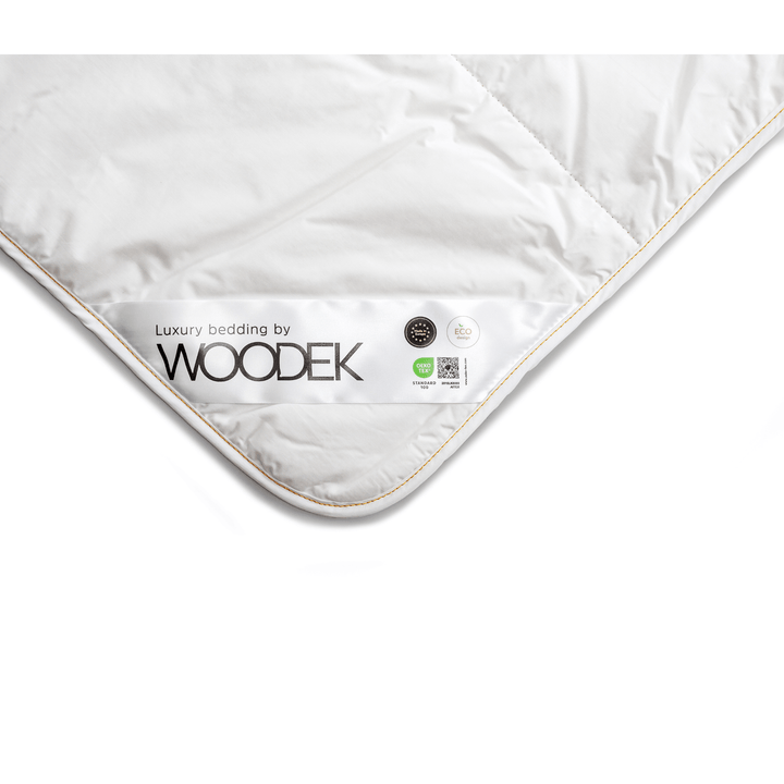 Woodek Luxury Natural and Breathable Cotton Comforter, King 90x96 Inches - Perfect for Summer and All Seasons corner detail with label 111AAA-18.png gallery 1