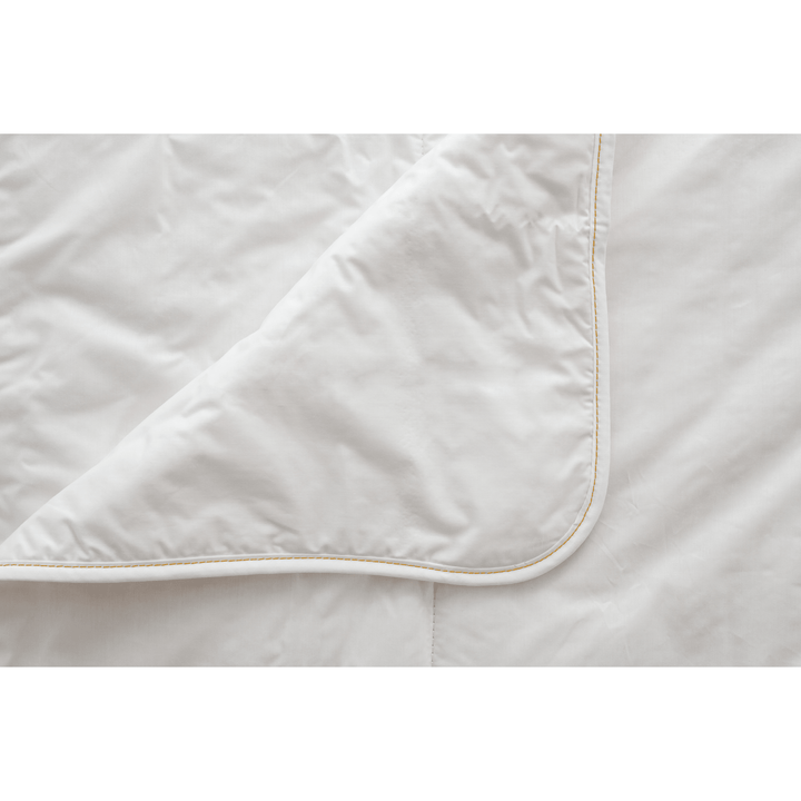 Woodek Luxury Natural and Breathable Cotton Comforter, King 90x96 Inches - Perfect for Summer and All Seasons close-up detail with yellow piping, gallery 1 111AAA-21.png