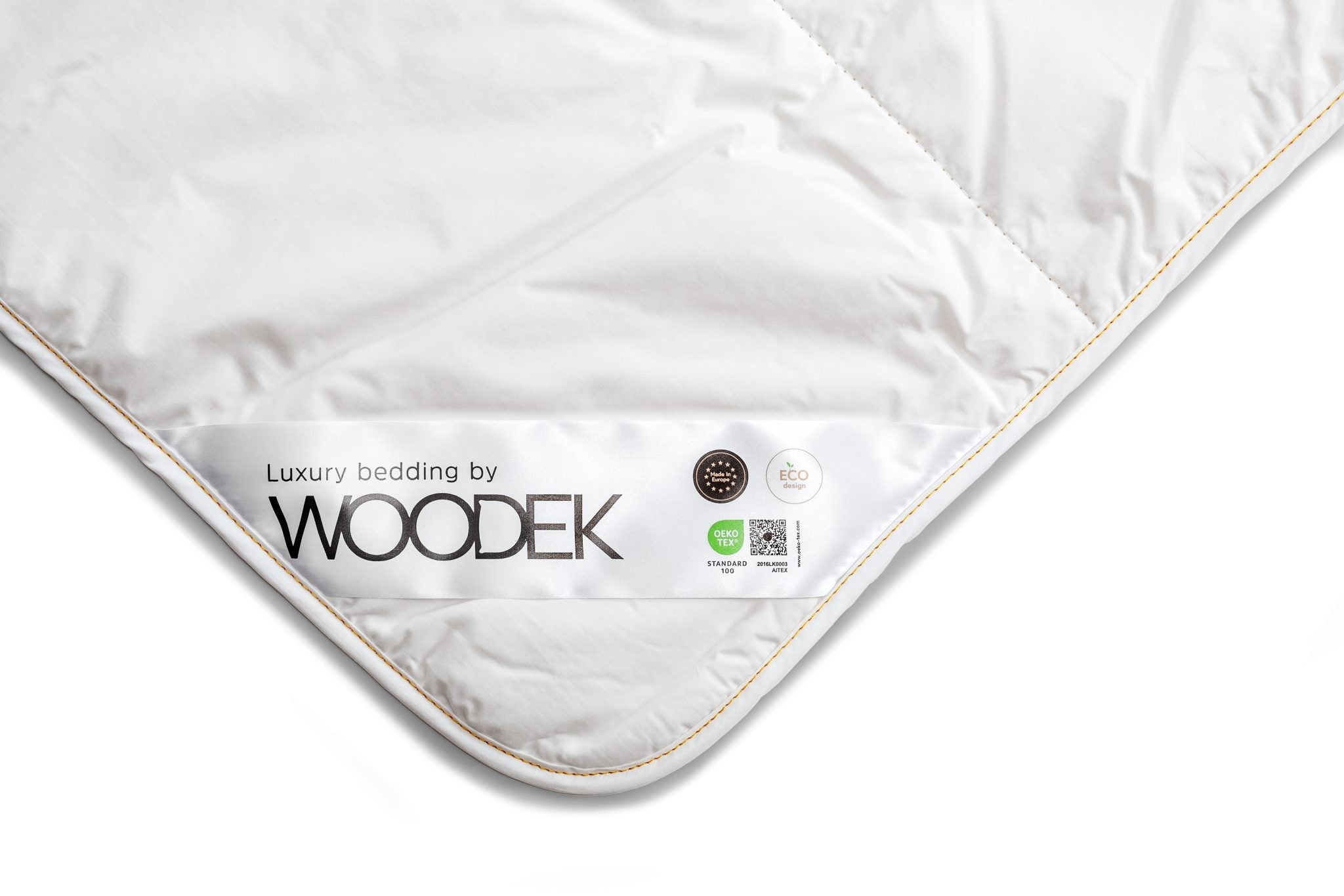 Woodek Luxury Natural and Breathable Cotton Comforter, King 94x88 Inches - Lightweight with corner label and delicate piping detail in gallery position 1