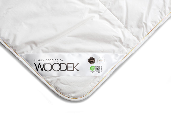 Woodek Luxury Natural and Breathable Cotton Comforter, King 94x88 Inches - Lightweight with corner label and delicate piping detail in gallery position 1