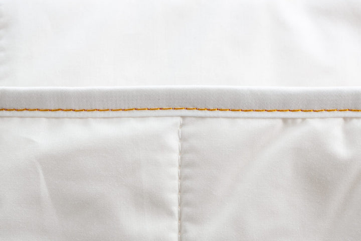 Woodek Luxury Natural and Breathable Cotton Comforter, King 94x88 Inches - Lightweight close-up of stitching detail in gallery position 1 4_KH_6838.jpg