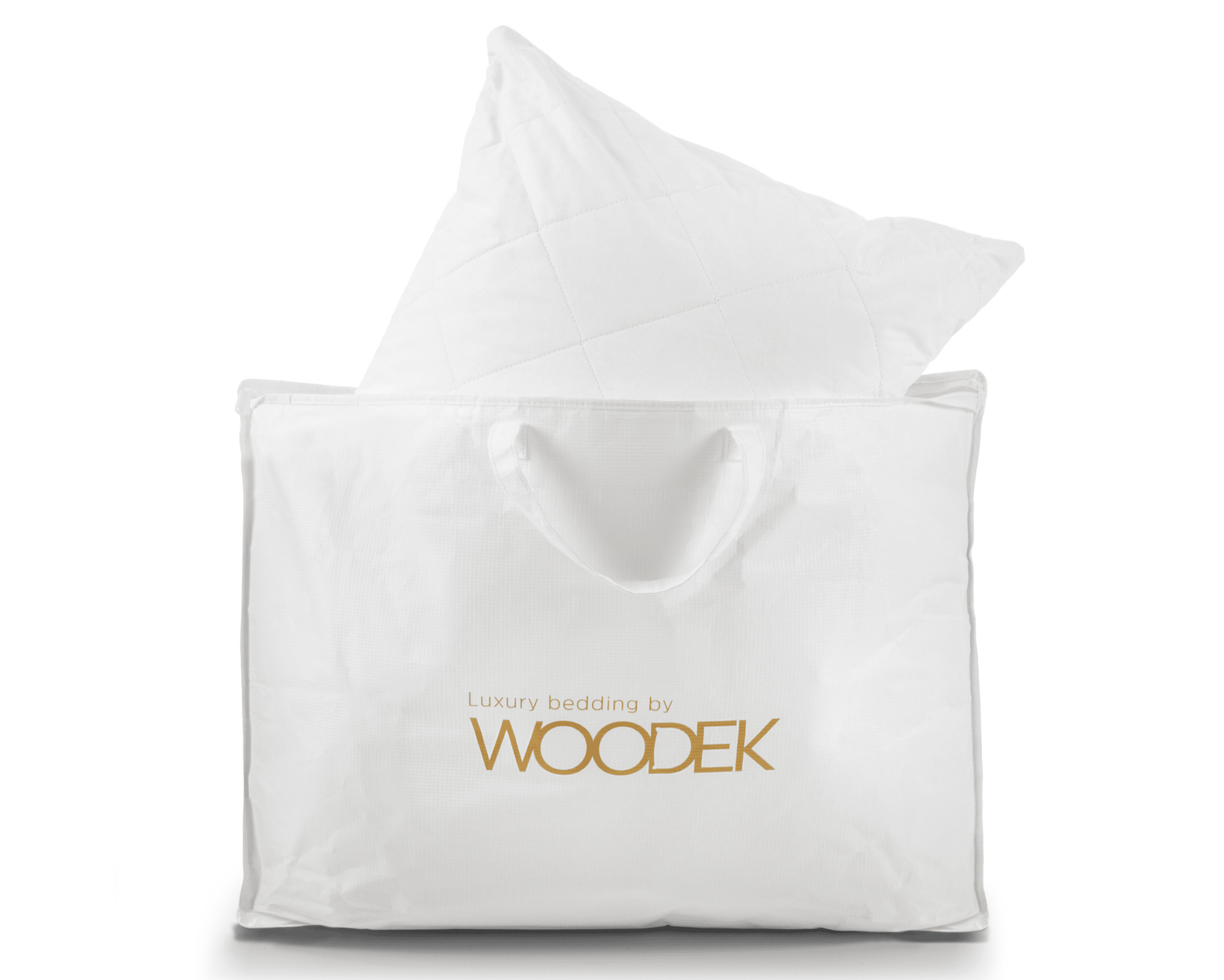 Woodek luxury silk pillow with removable zipper cover and hypoallergenic filling